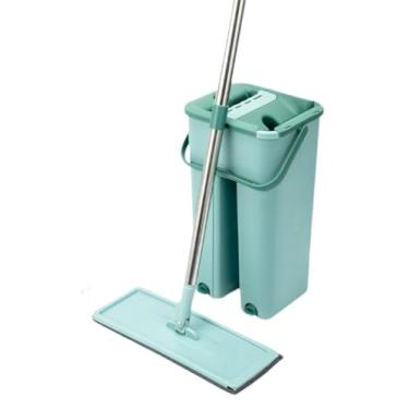 Imagem de Flat Mop com Balde e 2 Refis - Com Rodo Mágico, Limpa Rápido, Seca Logo e Tira Pó, Uso Fácil para Limpeza em Casa