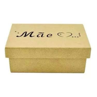 Imagem de Caixa Retangular Tampa Sapato Mae 18X11,5X6,5 Mdf Madeira Marpax