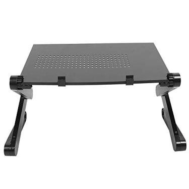 Imagem de Suporte de Mesa para Notebook Portátil, Dobrável em Liga de Alumínio, Ajustável Multifuncional Com Orifício de Emissão de Calor (Black)