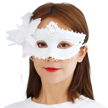 Imagem de Máscara Flor e Strass Festa Baile De Gala Show Eventos Feiras Cores M7