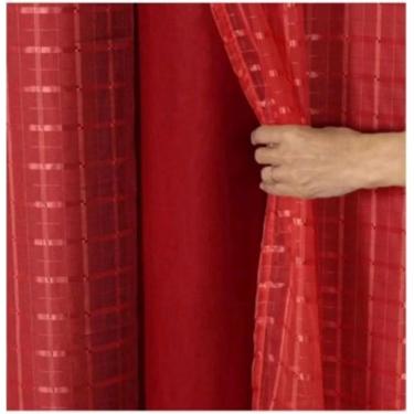 Imagem de CORTINA BLACKOUT PVC 3,00X2,80 COM TECIDO VOIL xadrez - dekcasa, Verme