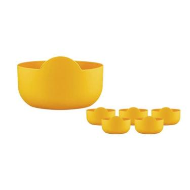 Imagem de Kit 6 Super Bowl Amarelo 475Ml Plástico Premium