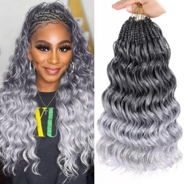 Imagem de Crochê Hair Leeven Pre Loop Curly 35 cm, 8 pacotes, Ombre Grey
