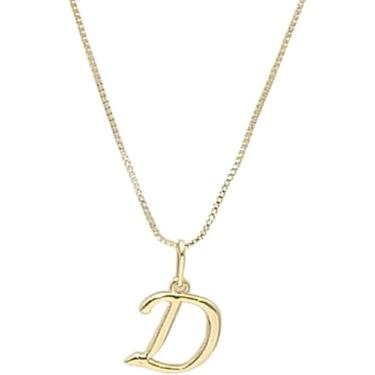 Imagem de Colar Feminino com Letra Inicial – Pingente Personalizado Elegante – Corrente Semi Joia Banhada a Ouro 18K – Presente Sofisticado para Mulher - Stella Vilela Semi Joias (D)