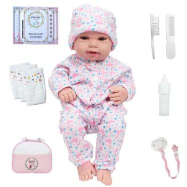Imagem de Boneca Bebê Reborn Carequinha Princesa Bolsa Acessórios - Cegonha Rebo