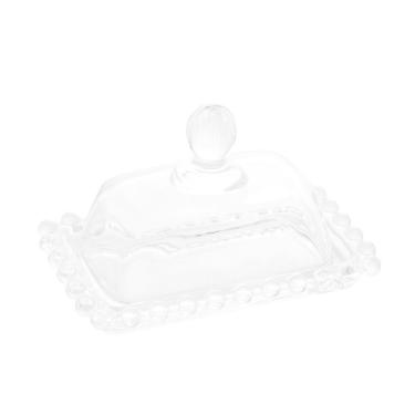 Imagem de Manteigueira com tampa cristal de cinza pearl 11x7cm wolff