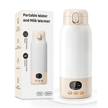 Imagem de Aquecedor de mamadeiras Lxlu portátil de 500 ml para viagens com leite materno para bebês