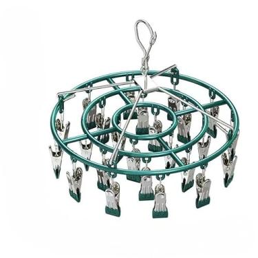 Imagem de Varal Dobravel Roupa Intima, Varal de 20 Clips Inox Prendedores Práctico Cabide Dobravel(Redondo(20 Cilps))