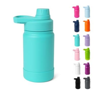 Imagem de Garrafa Térmica Infantil 350ml com Bico Antivazamento e Alça de Transporte (Ciano)