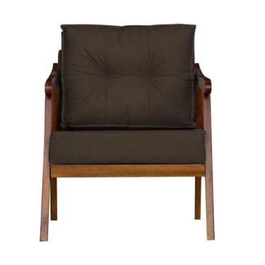 Imagem de Poltrona Decorativa Para Sala Vitoria material sintético Divini Decor 