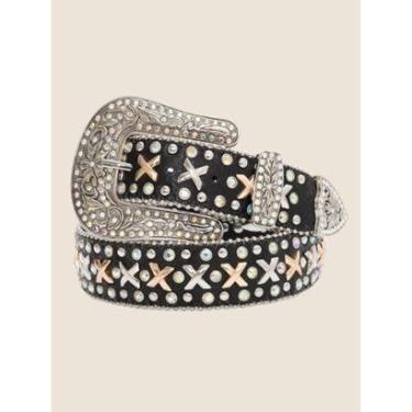 Imagem de Cinto Feminino Country Tachinhas Bicolors Ponteira Agro Moda-Feminino