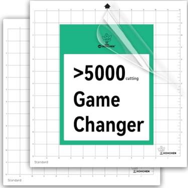 Imagem de Tapetes de corte 5000Times para Silhouette Cameo 5/4/3/2/1 padrão 30,5 x 30,5 cm, reutilizável, fosco de longa duração, para projetos de cartolina HTV de vinil (fosco, 30,5 x 30,5 cm)