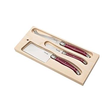 Imagem de LAGUIOLE LA TOUR CKLBD Conjunto de Facas para Queijo em Bandeja de Madeira, Bordeaux, 3 unidades