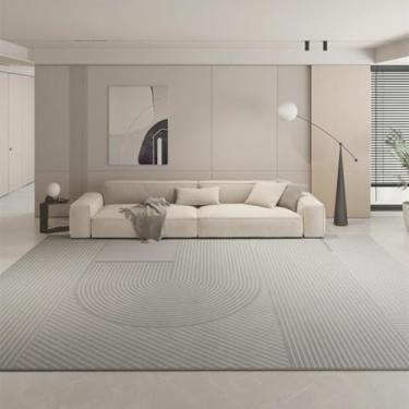 Imagem de Tapete minimalista para decoração de sala de estar, tapete grande cinza para quarto, sala de estudo, tapete para sala de estar (180 x 200 cm (70 x 78 pol.) / jds-250717002752)