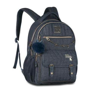 Imagem de Mochila Rebecca Bonbon Bolsa Escolar Jeans Feminina Moderna - Clio Sty