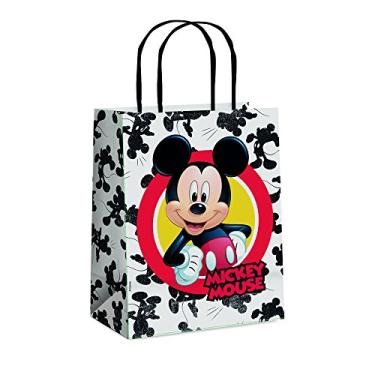 Imagem de Sacola De Papel Para Presente C/ 10 Unidades Na Estampa Mickey Forever - Tamanho 32x26,5x13 Cm - Certificação Fsc - Cromus Embalagens