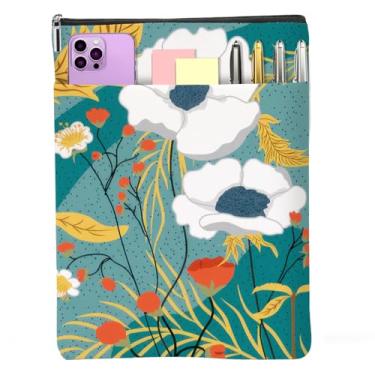 Imagem de Livros florais amantes presentes à prova d'água flor livro manga livro botânico livro protetor com zíper e bolso frontal livros capa capa capa para mulheres tia aniversário leitura acessórios