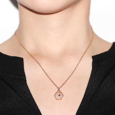 Imagem de Colar com pingente de arenito branco, joia de semente de mostarda inspiradora, design de flor elegante para mulheres, acessório de moda acessível para melhores amigas, namoradas, esposas Y4195, Medium