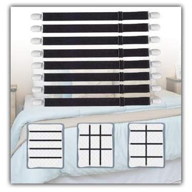 Imagem de Suspensórios de lençol ajustáveis com tiras elásticas, prendedores, ligas, clipes para suporte de canto, capa de tábua de passar a ferro, colchão, berço, almofada de sofá e mais (pacote curto tipo 8)