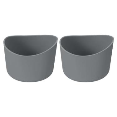 Imagem de 2 capas protetoras de silicone de 6 cm para botas de 340 a 680 g, capa antiderrapante de silicone inferior de garrafa de água, acessórios de copo de forma irregular, cinza escuro