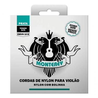 Imagem de Jogo De Cordas P-violão Nylon Monterey Tensão Alta Emvn10b Prata Com Bolinha