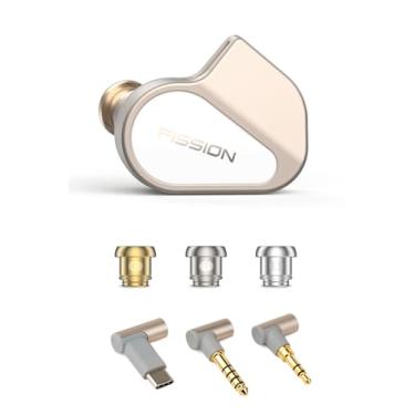 Imagem de TANCHJIM Fones de ouvido intra-auriculares HiFi Fission, DMT5 1DD IEM de 10 mm com filtro ajustável de 4 níveis e 3 bicos de ajuste, fones de ouvido com fio de 0,78 pinos revestidos de prata com