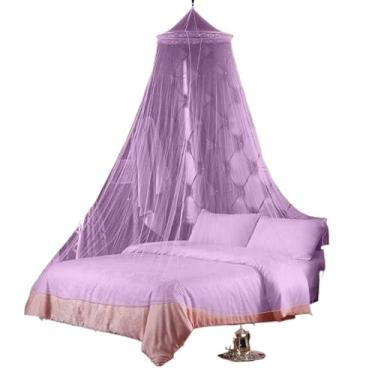 Imagem de Mosquiteiro Teto Casal e Queen com Elástico – Proteção Contra Mosquitos, Fácil Instalação e Luxo para Quarto(LILÁS)