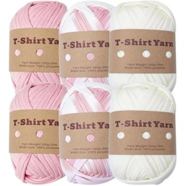 Imagem de 6 Pcs T-shirt Tecido Elástico Fio De Crochê Fio De Camiseta Grosso Para Diy Bolsa Cobertor Almofada Projetos De Crochê, Style G