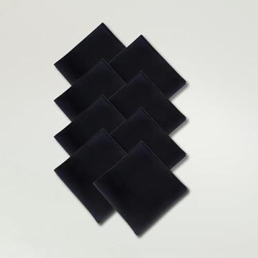 Imagem de Kit de Guardanapos Basic, 8 Peças, Tecido Oxford, 35x35cm, Mesa Posta, Decoração Elegante (Preto)