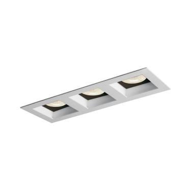 Imagem de Spot De Embutir Newline Flat Para 3 Lâmpadas Ar70 Gu10 Bivolt Branco Preto