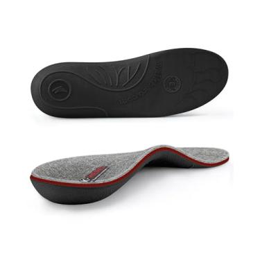 Imagem de WALKHERO Palmilhas de lã – inserções de suporte de arco de lã, alívio da fascite plantar, palmilha confortável de pele de carneiro quente para clima frio (cinza claro masculino 14)