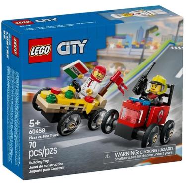 Imagem de Lego CITY PACK de Carros de Corrida Pizza VS Caminhao dos Bombeiros 60458