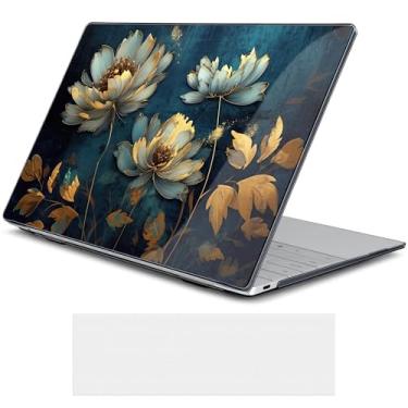 Imagem de Loyrina Capa floral para Dell XPS 13 Copilot+ PC tela de 34.0 cm versão 2024 2025 – Capa fina e leve transparente para laptop com proteção resistente a arranhões, Golden Lotus