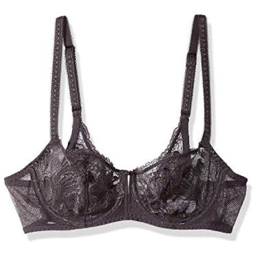 Imagem de Simone Perele Meia taça feminina Promesse, Antracite, 32B