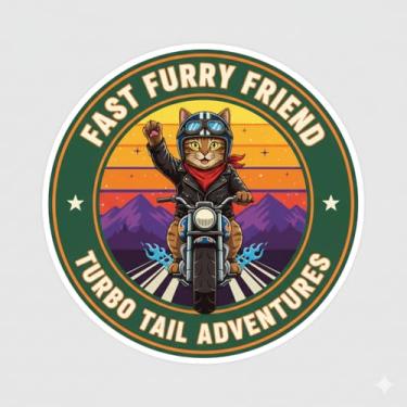 Imagem de Adesivo Decorativo para Carro e Moto, Modelo Gatinho (Adesivo92)