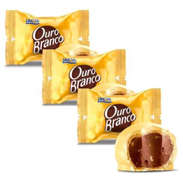 Imagem de Kit 3 Bombom Lacta Ouro Branco 1 Unidade de 20g