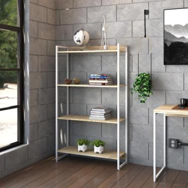 Imagem de Estante Dynamica 80X30X146cm C/04 Prateleiras Estrutura Branca - Compa