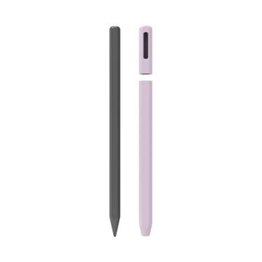 Imagem de LOVE MEI Estojo de silicone compatível com Galaxy Tab S11, S11 Ultra Lite, capa antiderrapante S Pen com aderência suave (Roxo)