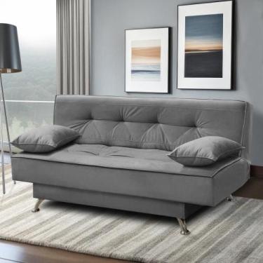 Imagem de sofá cama 1,80m Flor Suede Cinza Adonai Estofados