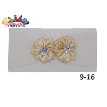 Imagem de 1 Faixa Cabelo C/Laço Infantil Bebê Meia De Seda Mod 09 - Mundo das Me