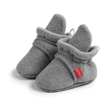 Imagem de Bota infantil de algodão macio antiderrapante, quente, de lã, aconchegante, para uso interno, meias de inverno para bebês e meninas, 02 - cinza escuro, 12-18 Months Toddler