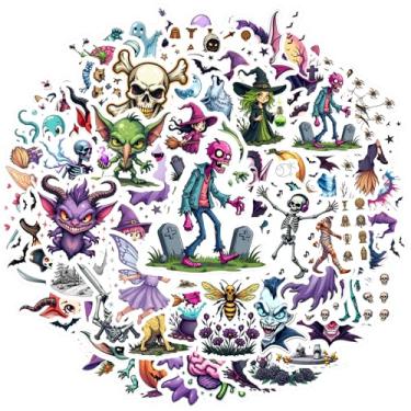 Imagem de 100pcs Halloween Ghost Fairy Unicorn Mummy Vampire Werewolf School Supplies PVC Stickers Haunting Stickers for DIY Phone Guitar Laptop Notebook Suitcase Cup Laptop Luggage Scrapbook Diary Sticker