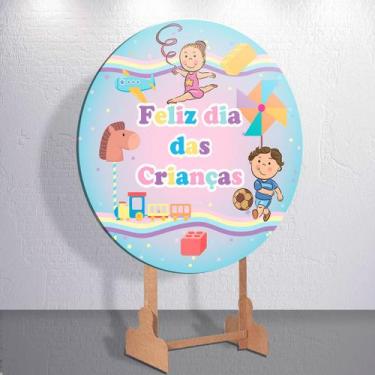 Imagem de Festa Infantil Decoração Dia Das Crianças Painel Capa Sublimada Redond