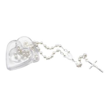 Imagem de Kit Terço Fé Proteção Delicadeza Presente Religioso Batizado Crisma Primeira Comunhão Lembrancinha Católica Pulseira Colar Oração Acessório (Terço Delicado)