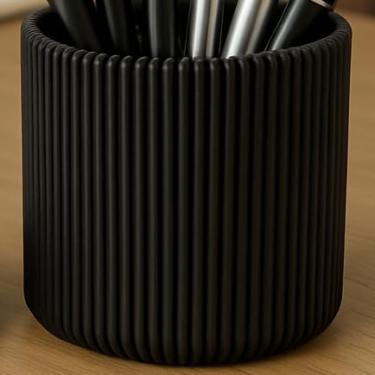 Imagem de Porta Canetas Lápis Organizador de mesa escritório(Porta Caneta Preto)