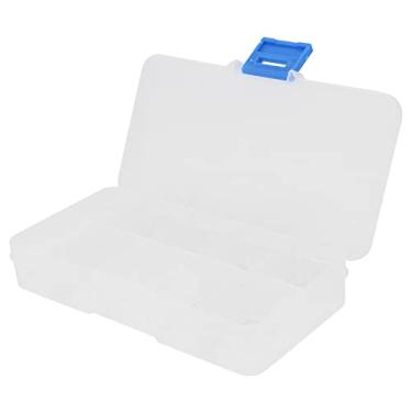 Imagem de Caixa de joias transparente com 10 grades, organizador de compartimentos, suporte de exibição de joias com divisórias ajustáveis, estojo de armazenamento transparente para brincos, anéis, colares