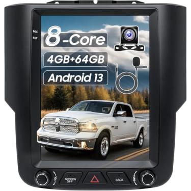 Imagem de Kit de painel de atualização de rádio automotivo de 24.6 cm para Dodge Ram 2013-2018 1500 2500 3500, Android 13 8Core 4 + 64 GB sem fio CarPlay Android Auto WiFi/Bluetooth5.0/GPS/DSP/SWC/1080P