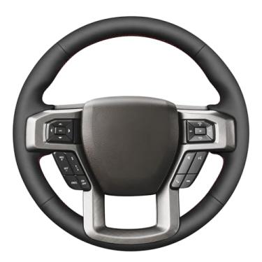 Imagem de MEWANT Capa de volante costurada à mão para Ford F-150 F150 2015-2020/F-250 F250 2017-2022/F-350 F350 2017-2022/F-450 F450 2017-2022/Expedition 2022/Expedition 2022 18-20 21