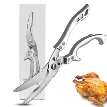Imagem de Tesouras de aves, tesouras de cozinha resistentes com alça antiderrapante, tesouras de aves para carne, frango, osso, peru, peixe
