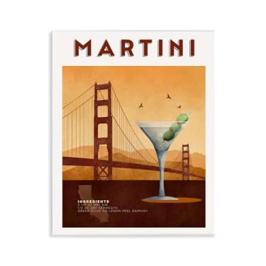 Imagem de Stupell Industries Arte de placa de parede retrô Martini e vista de ponte, design por Brett Blumenthal, 14 x 11